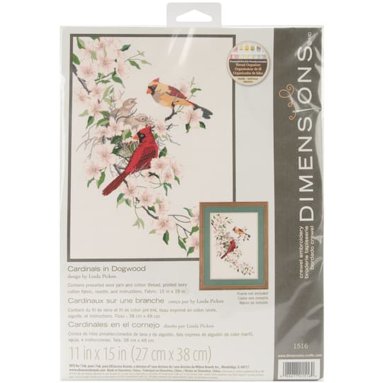 Dimensions&#xAE; Crewel Embroidery Kit, Cardinals in Dogwood